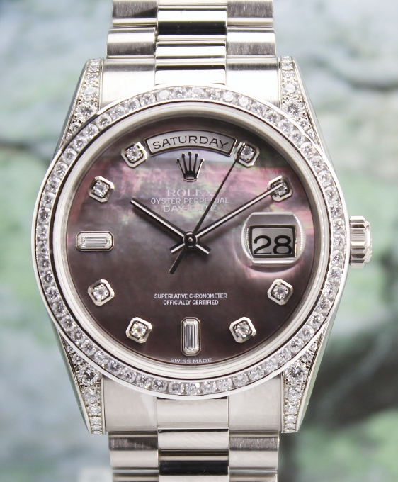 (image for) A ROLEX MEN SIZE 18K WHITE GOLD OYSTER PERPETUAL DAY-DATE / 118339 /CERT